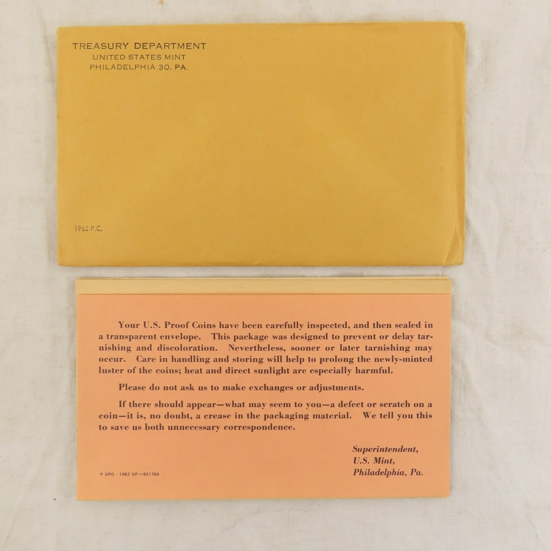 1962 US Silver Proof Set in Envelope - 13