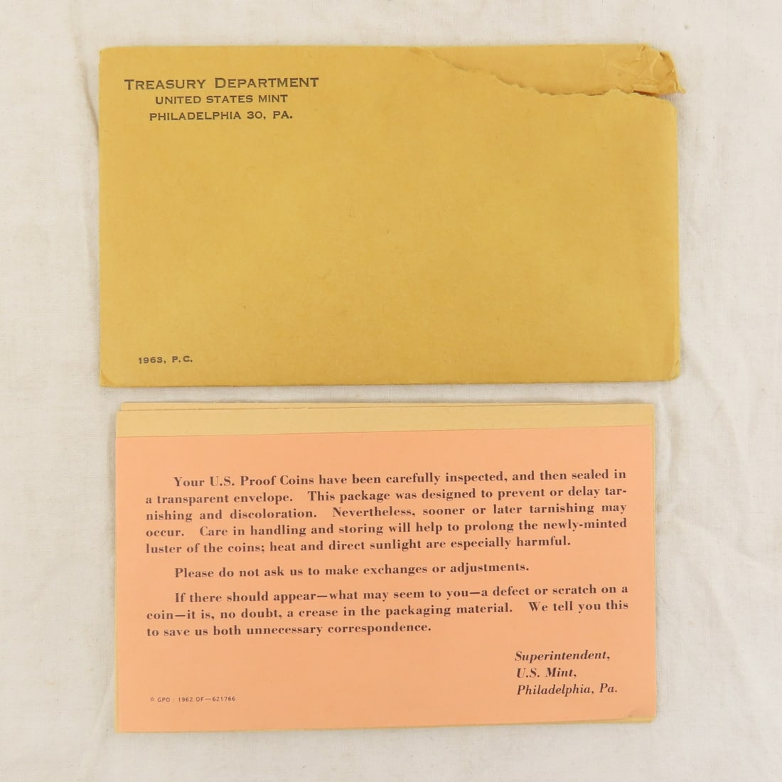 1962 US Silver Proof Set in Envelope - 13