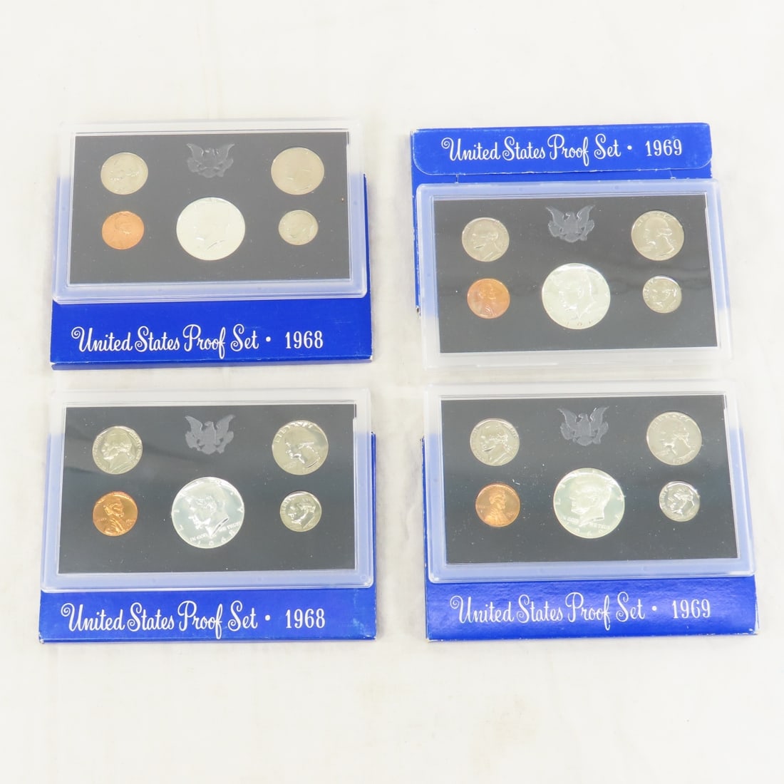 2 1968 & 2 1969 US Silver Proof Sets in boxes (1 of 20)