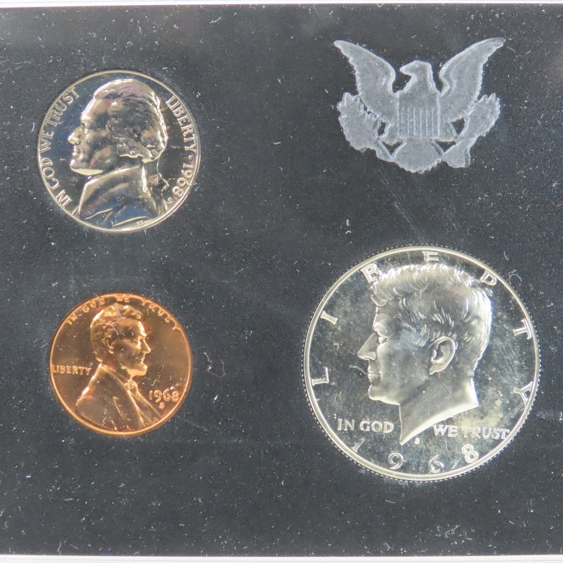 2 1968 & 2 1969 US Silver Proof Sets in boxes - 3