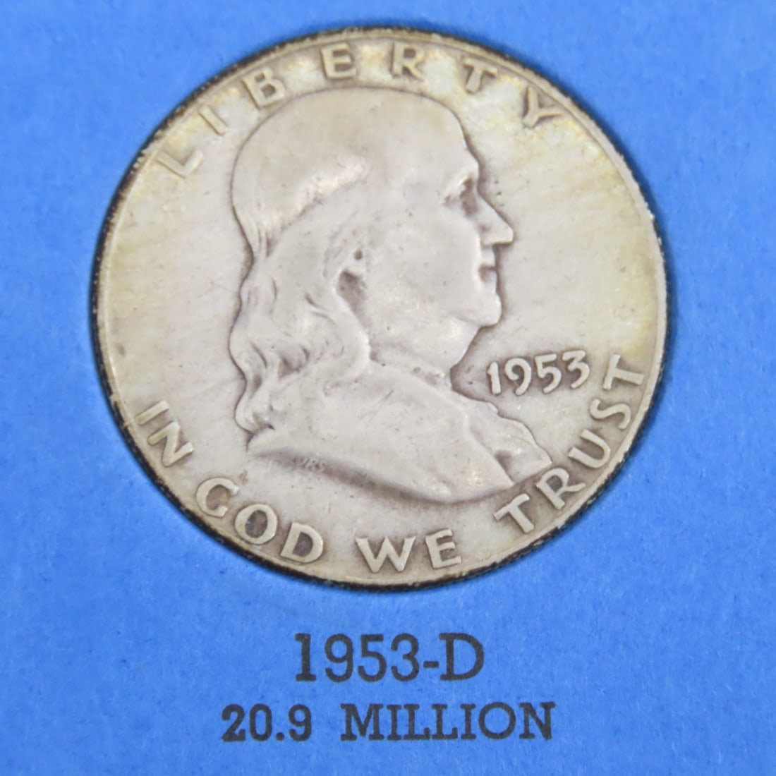 7 Franklin Silver Half Dollars in book - 5