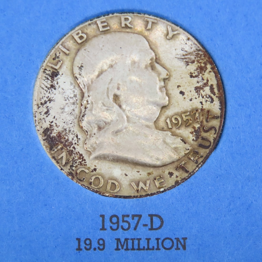 7 Franklin Silver Half Dollars in book - 6