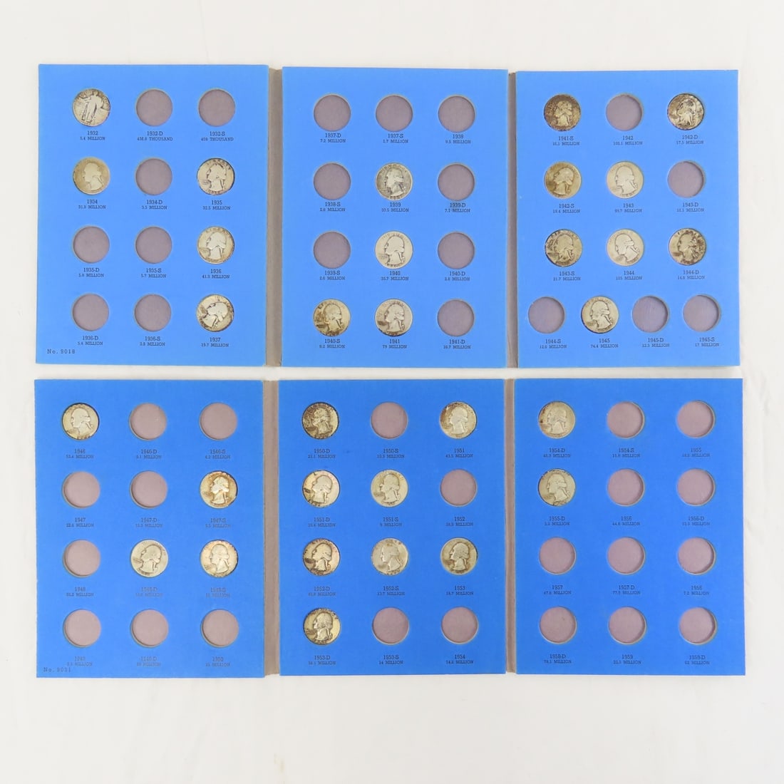 30 Washington Silver Quarters in 2 Books: 30 Washington Silver Quarters in 2 Books - 1 Standing Liberty Quarter. Lot Size 9x7x3" 2 LB Photos are part of description. (Live Auctioneers only shows a max of 20 photos). Please ask questions and