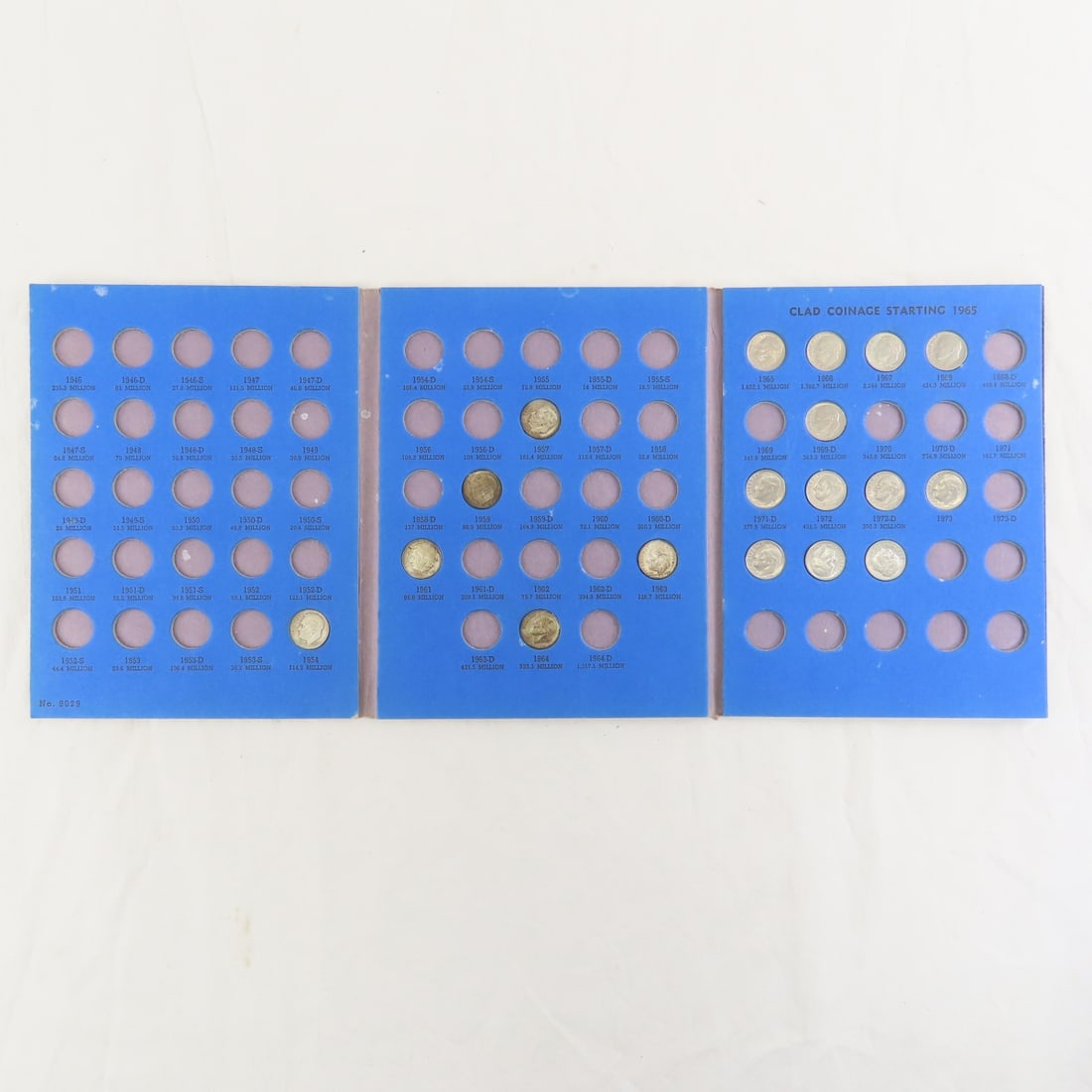 51 Roosevelt Silver Dimes in 2 books - 2