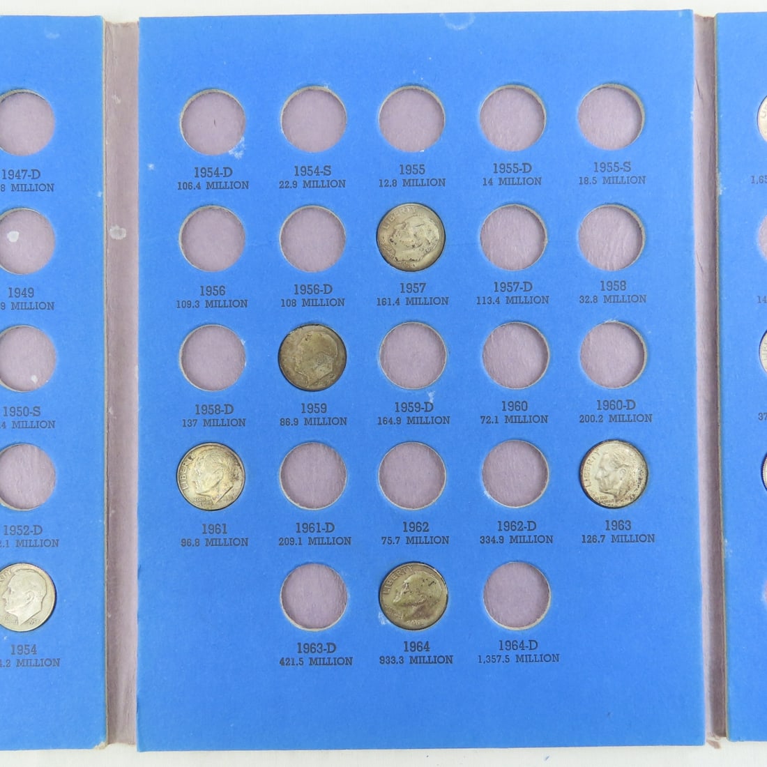 51 Roosevelt Silver Dimes in 2 books - 4