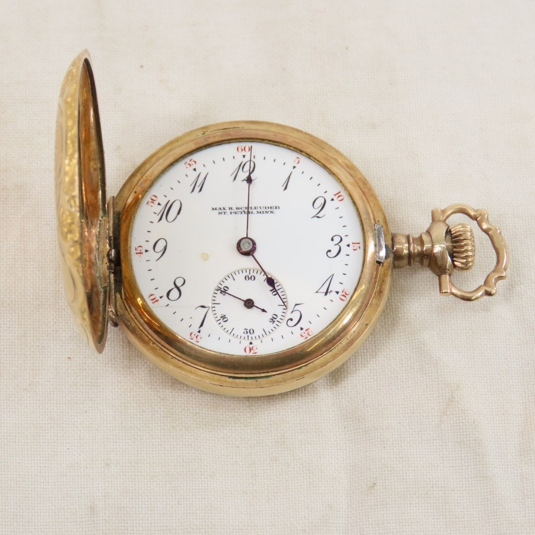 Max H Schleuder St. Peter Minn Pocket Watch (1 of 10)