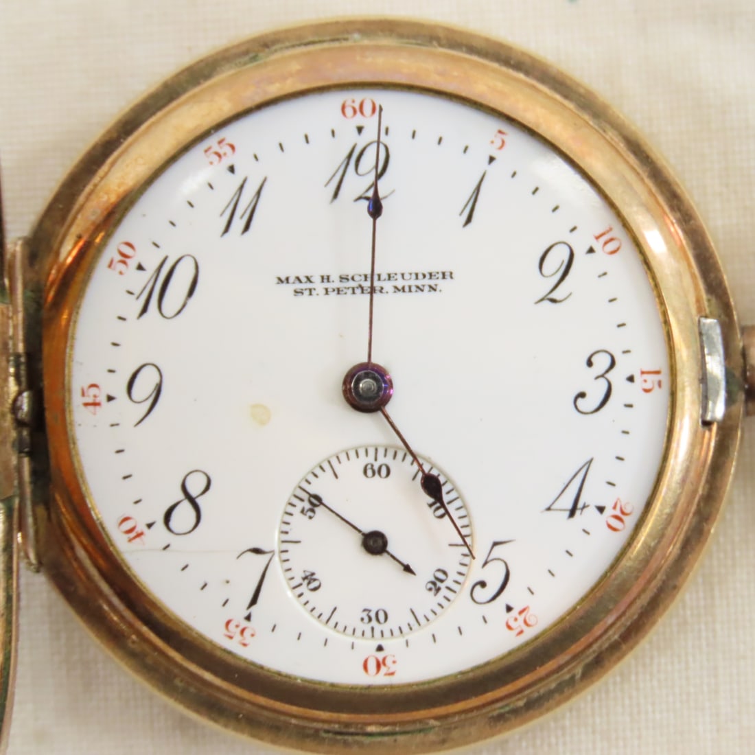 Max H Schleuder St. Peter Minn Pocket Watch - 4