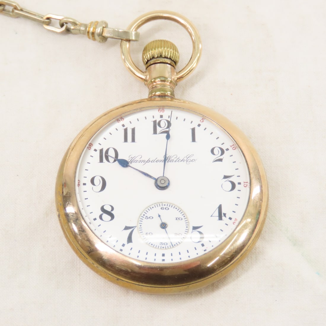 Hampden Working 17 jewel Open Face Pocket Watch - 2