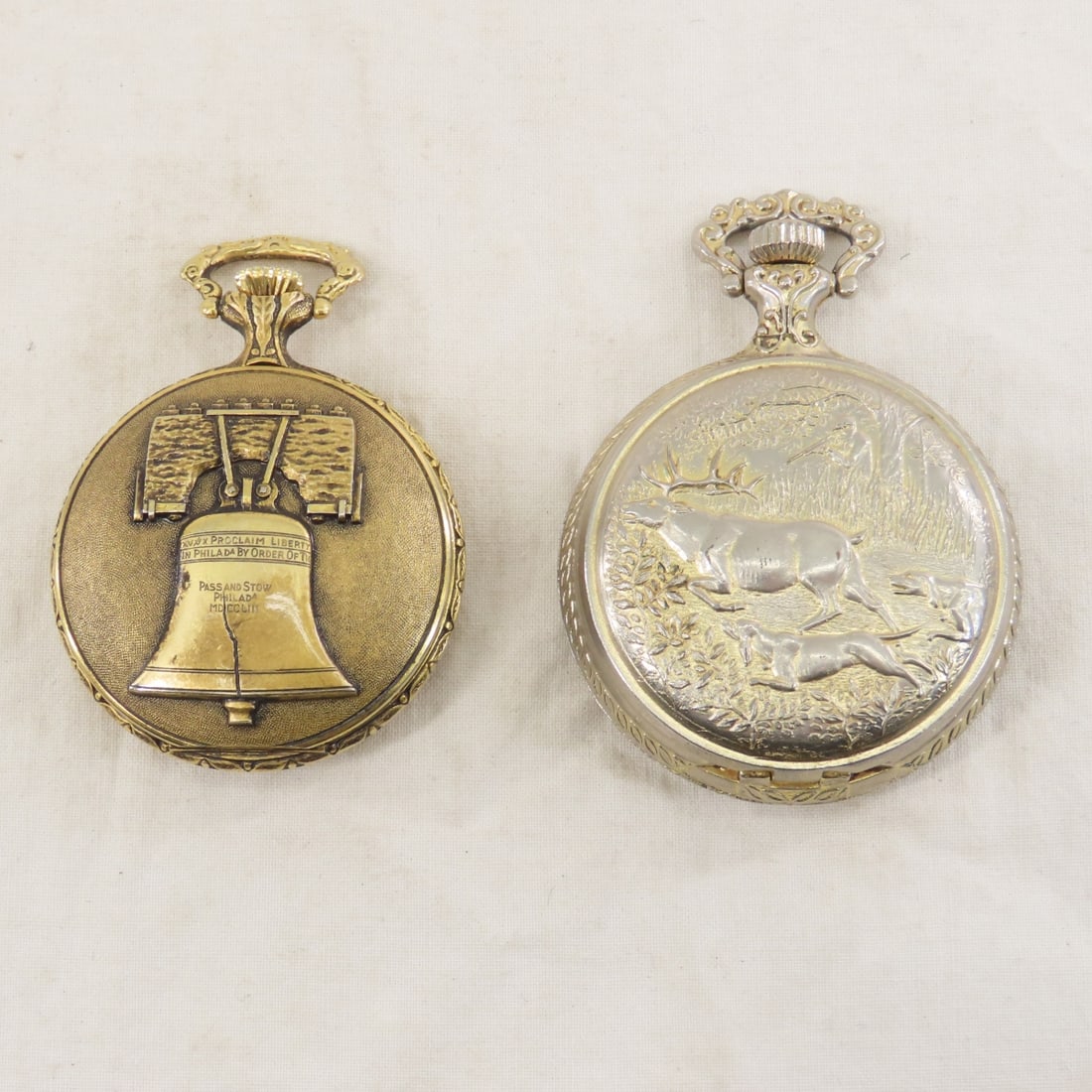 4 windup & 3 quartz pocket watches - 2
