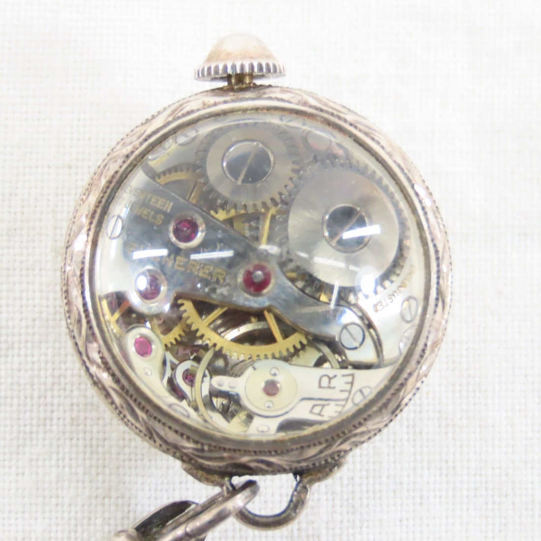 Bucherer Crystal Ball Watch on 800 Silver Chain - 6