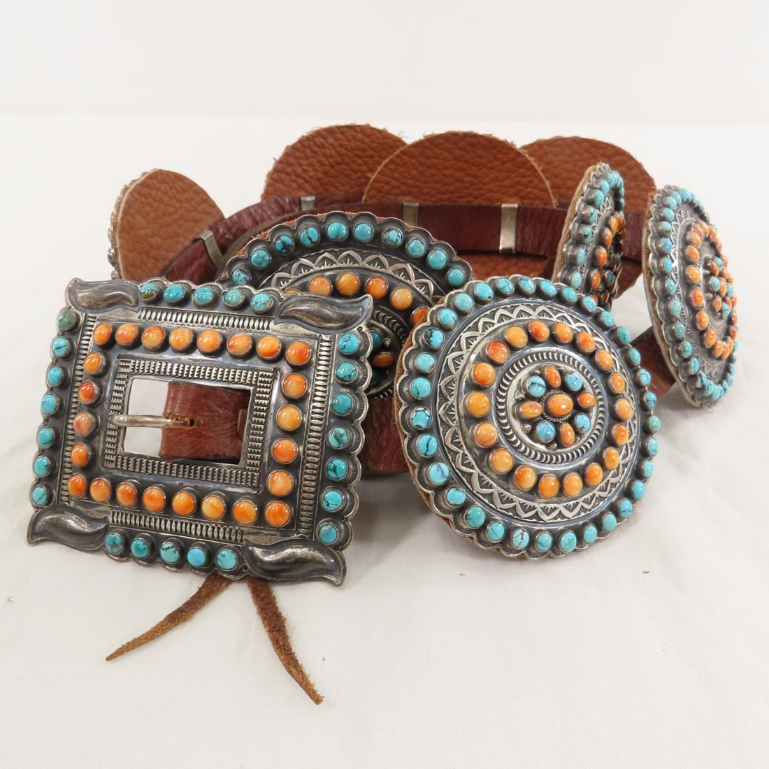 Gary Reeves Navajo Sterling Concho Belt - 4