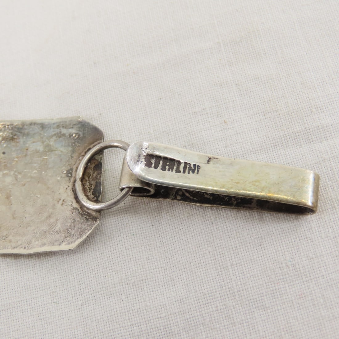 Hand Tooled Sterling Silver Belt, 32", 67 grams - 7