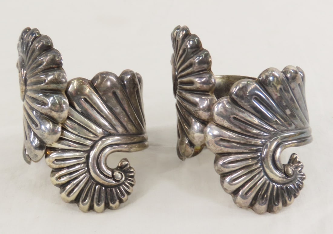 2 EDP Taxco, Mexico Sterling Silver Cuff Bracelets: 2 EDP Taxco, Mexico Sterling Silver Cuff Bracelets - matched pair- 135.4 grams. Lot size: 6x6x6", 5 oz Photos are part of description. (Live Auctioneers only shows a max of 20 photos). Please ask ques