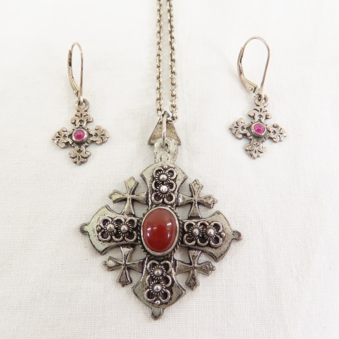 Israeli Sterling Silver Jerusalem Cross Set & More - 3