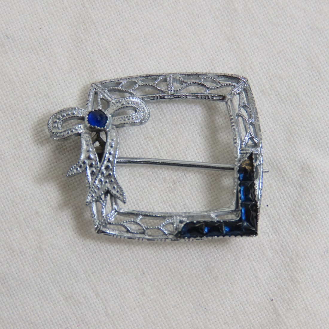 2 Sterling Silver Rhinestone Brooches & 1 Necklace - 5