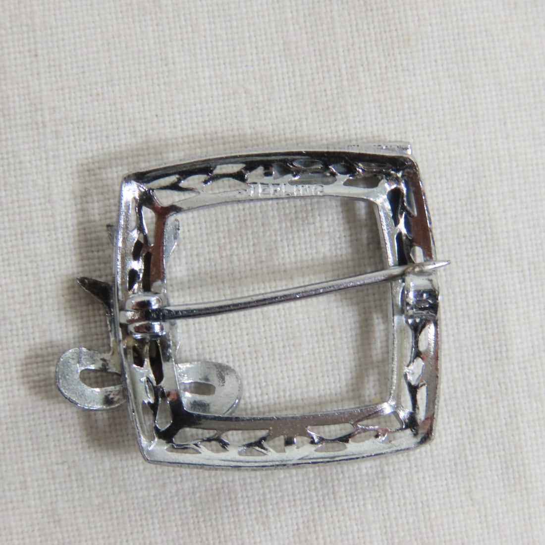 2 Sterling Silver Rhinestone Brooches & 1 Necklace - 7