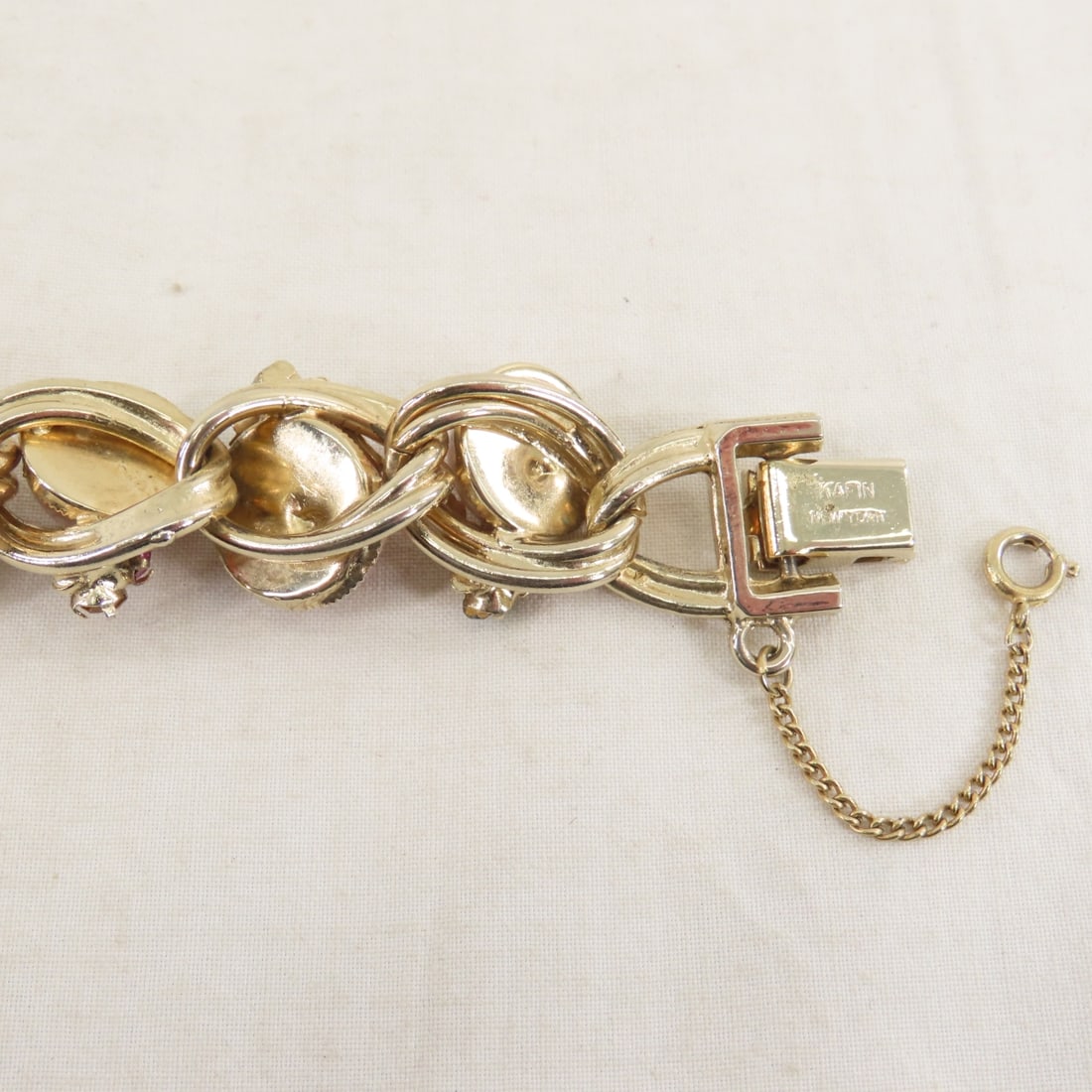 Vintage Kafin Pink Fleck Bracelet & Earrings - 9