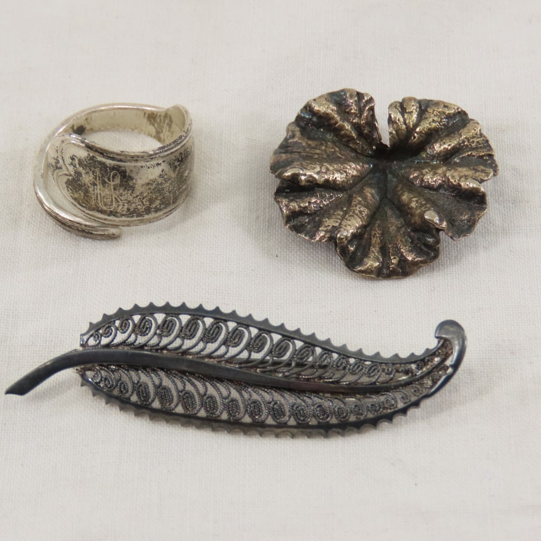 Vintage Signed Sterling Silver Jewelry- 70+ grams - 11