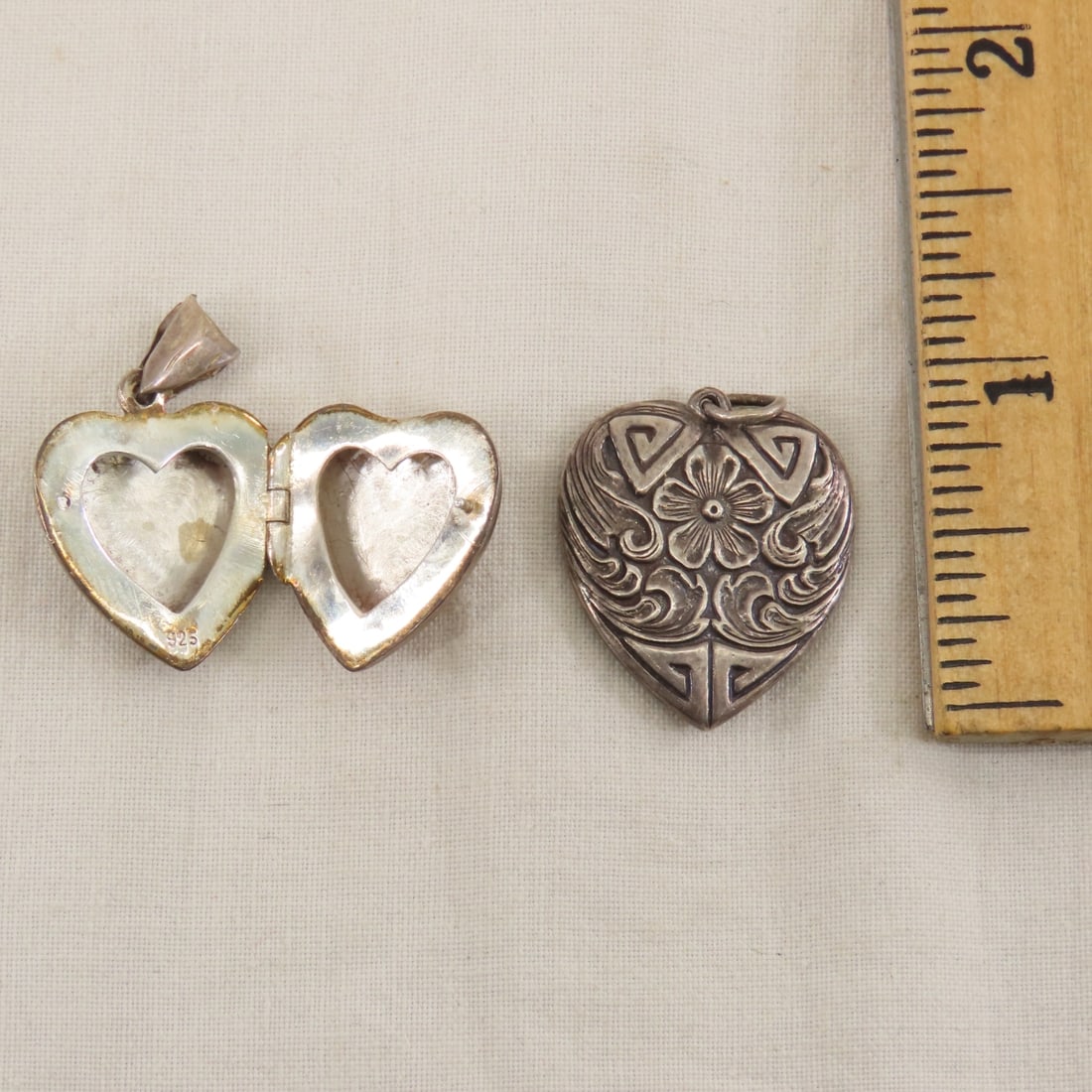 Vintage Sterling Silver Heart Jewelry 81+ grams - 6