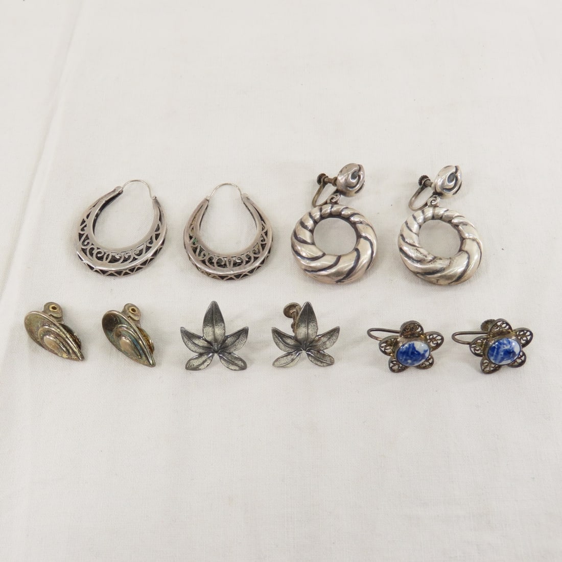 Sterling Silver Jewelry Including RMN Earrings - 11