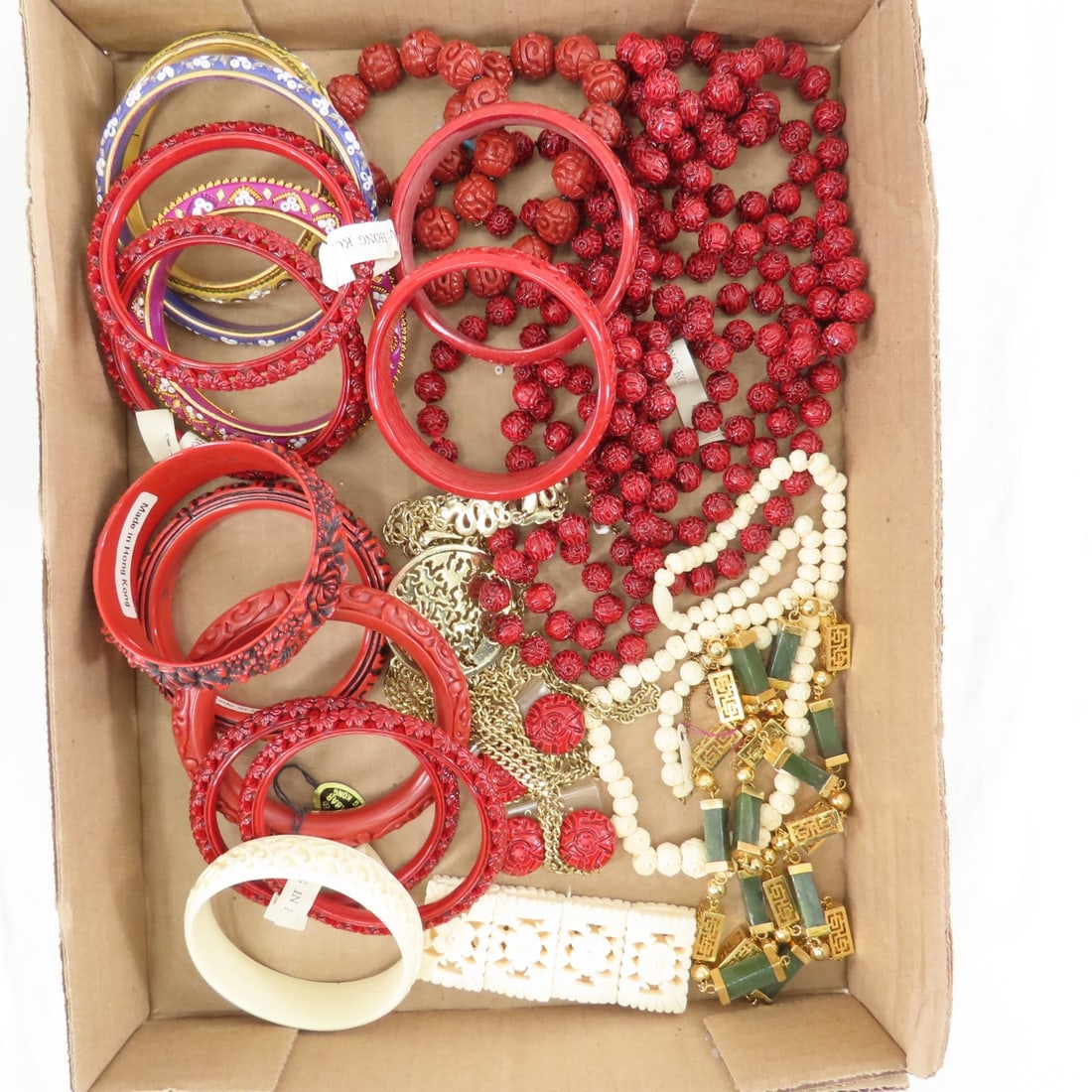 Woolworth, Hong Kong Simulated Cinnabar & Jewelry - 2