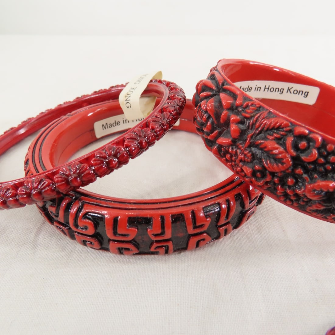 Woolworth, Hong Kong Simulated Cinnabar & Jewelry - 4