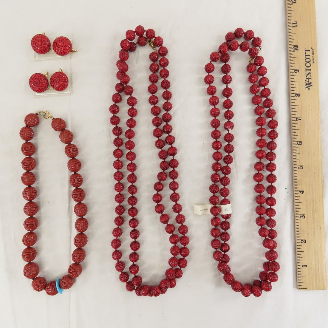 Woolworth, Hong Kong Simulated Cinnabar & Jewelry - 8