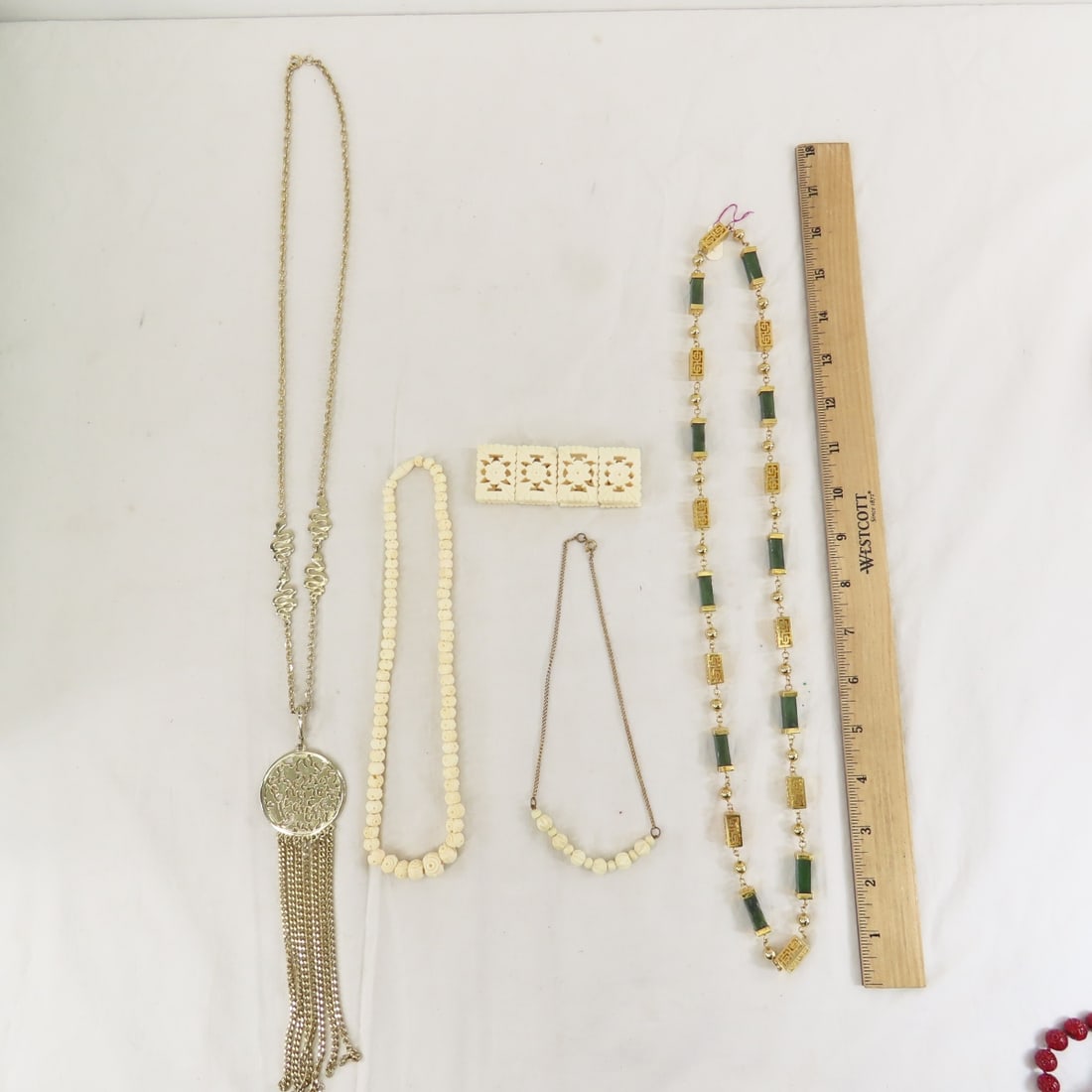 Woolworth, Hong Kong Simulated Cinnabar & Jewelry - 9