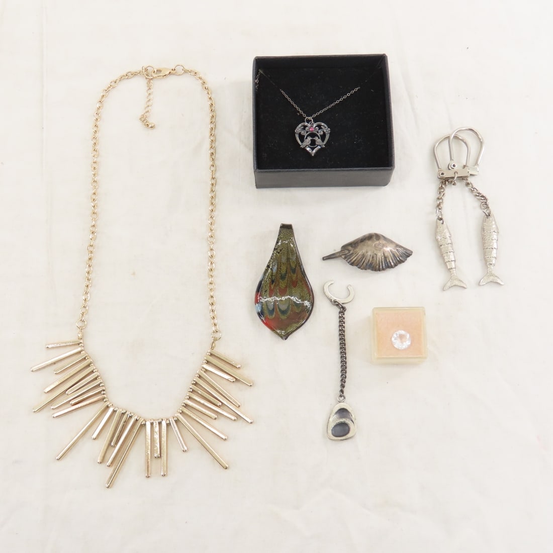 Vintage Jewelry and Box- some signed - 13