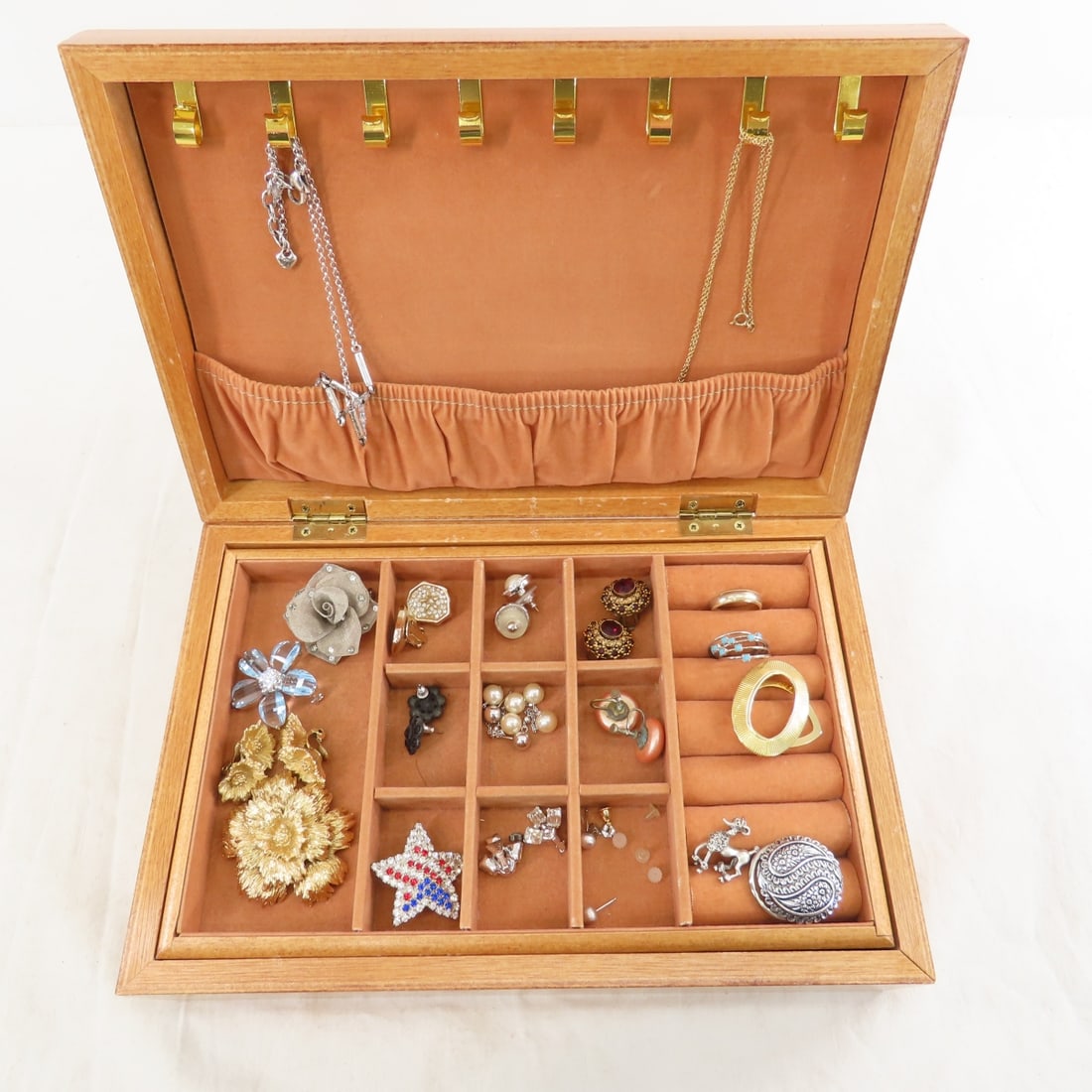 Vintage Jewelry and Box- some signed - 2