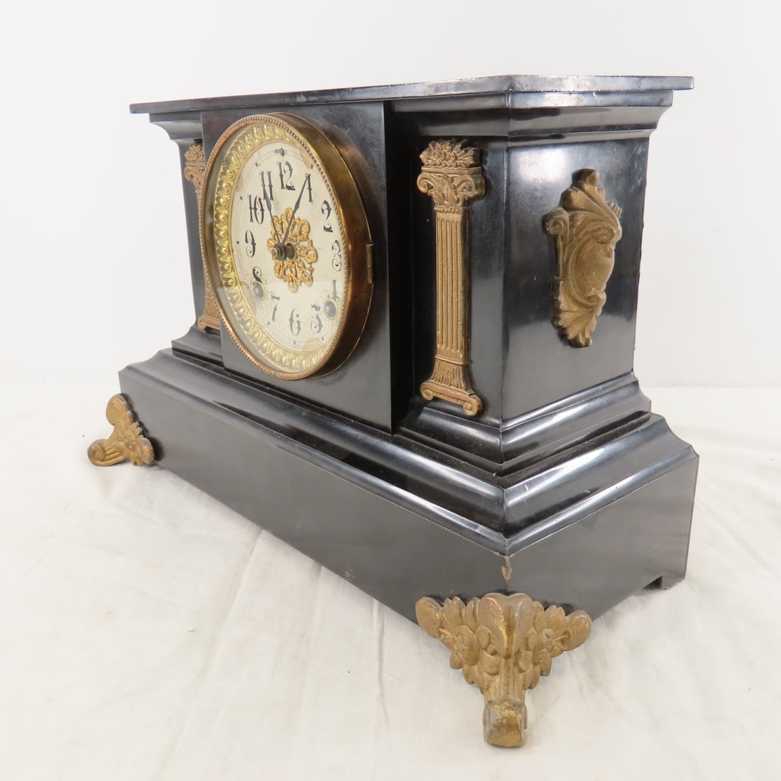 Vintage Ansonia Mantle Clock w/Key, Working - 7