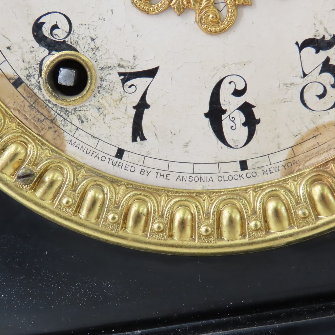 Vintage Ansonia Mantle Clock w/Key, Working - 9