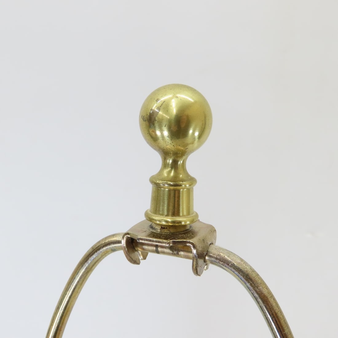 2 Vintage Stiffel 29" 'Lotus' Brass Lamps & Shades - 9