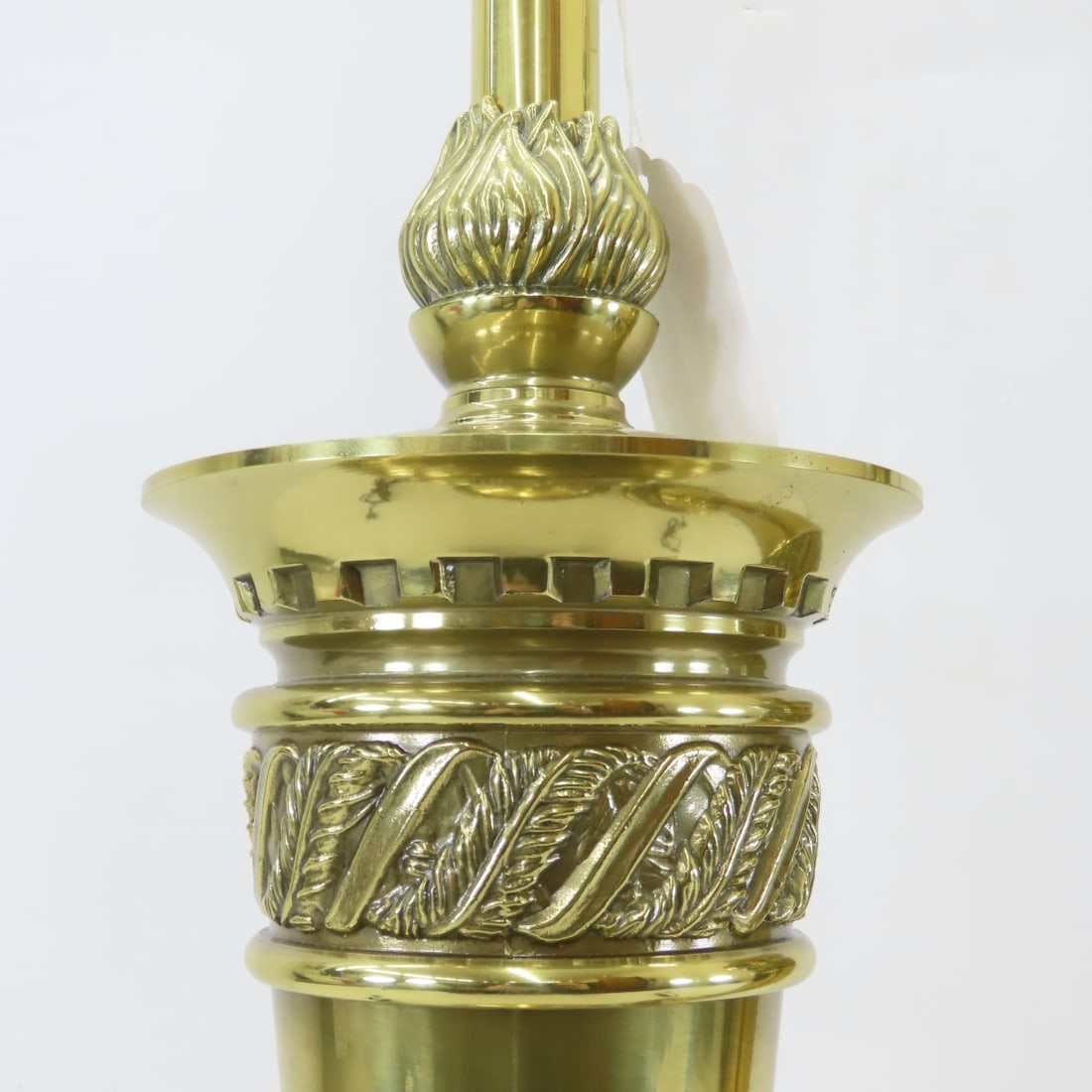 2 Vintage Stiffel 34" 'Sheaf of Wheat' Brass Lamps - 5