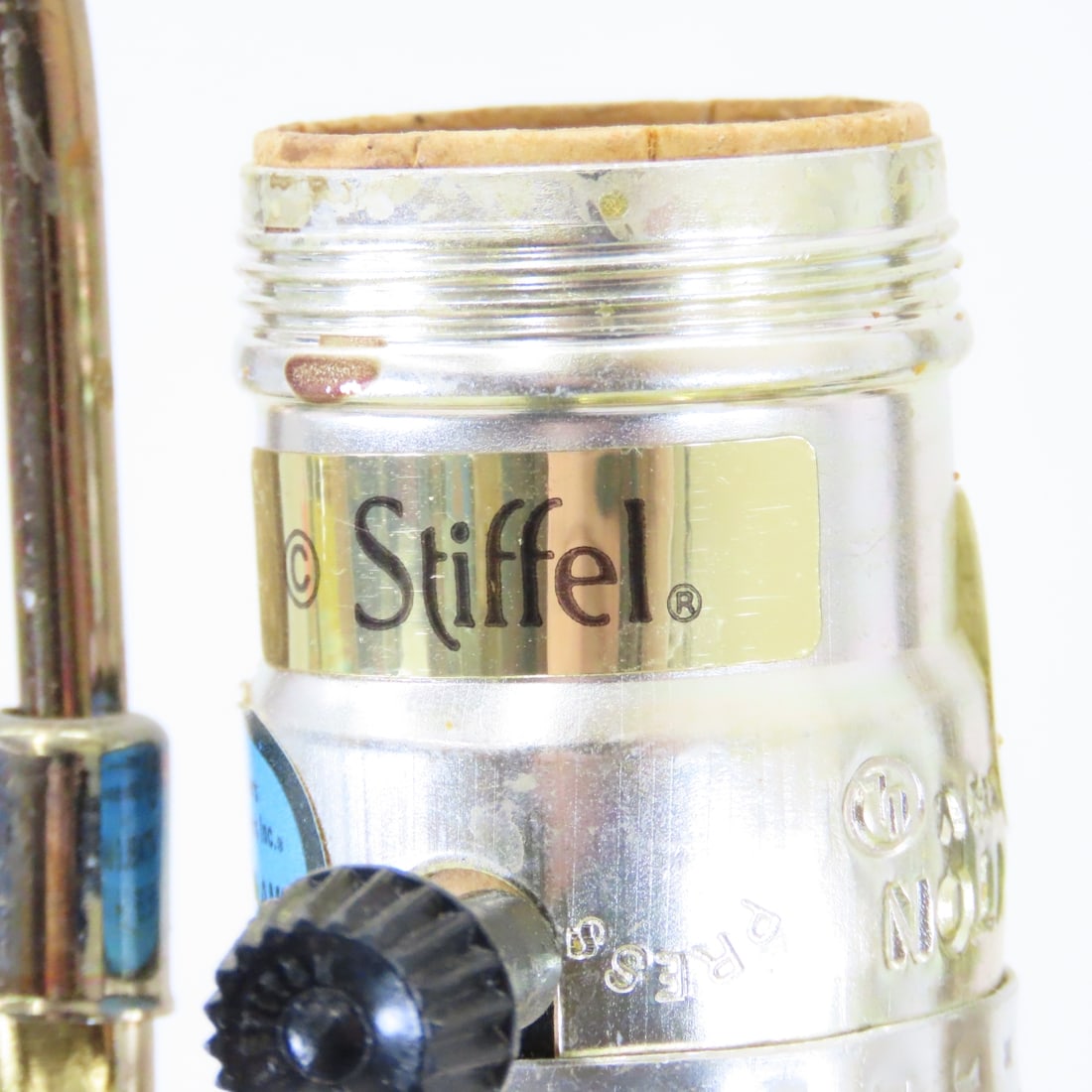 2 Vintage Stiffel 34" 'Sheaf of Wheat' Brass Lamps - 7