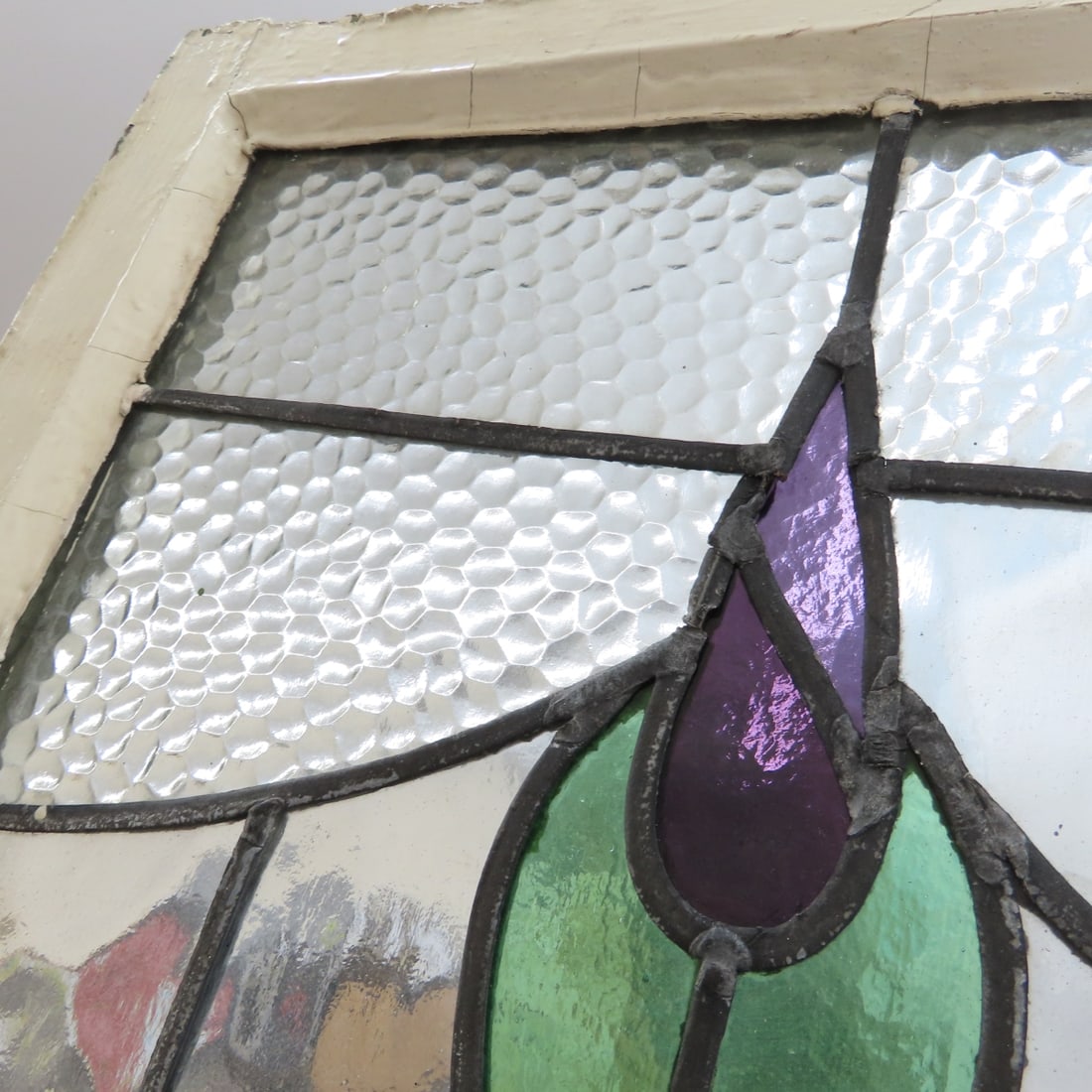 2 Vintage Leaded Stained Glass Windows - 11