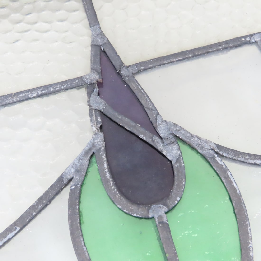 2 Vintage Leaded Stained Glass Windows - 12