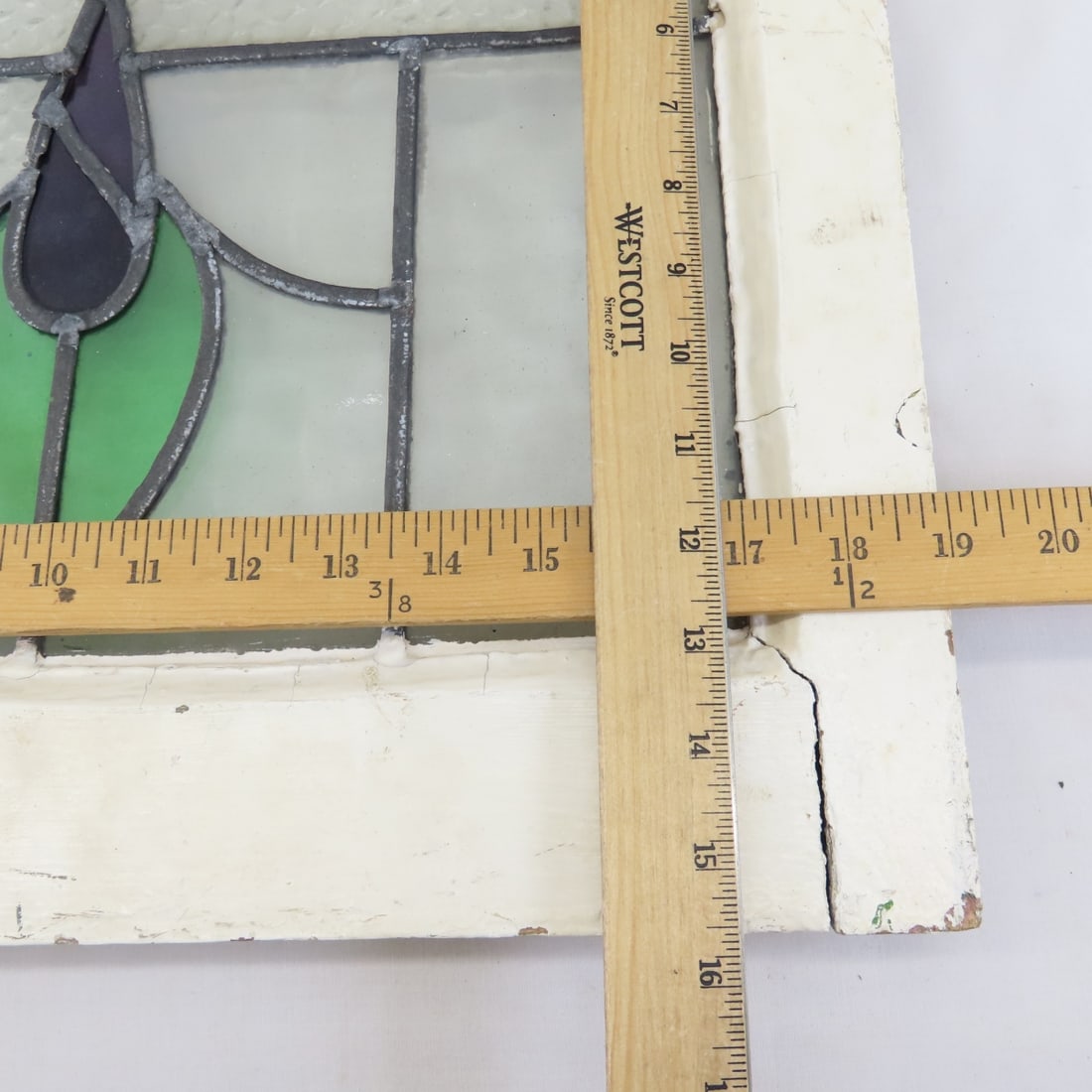 2 Vintage Leaded Stained Glass Windows - 15