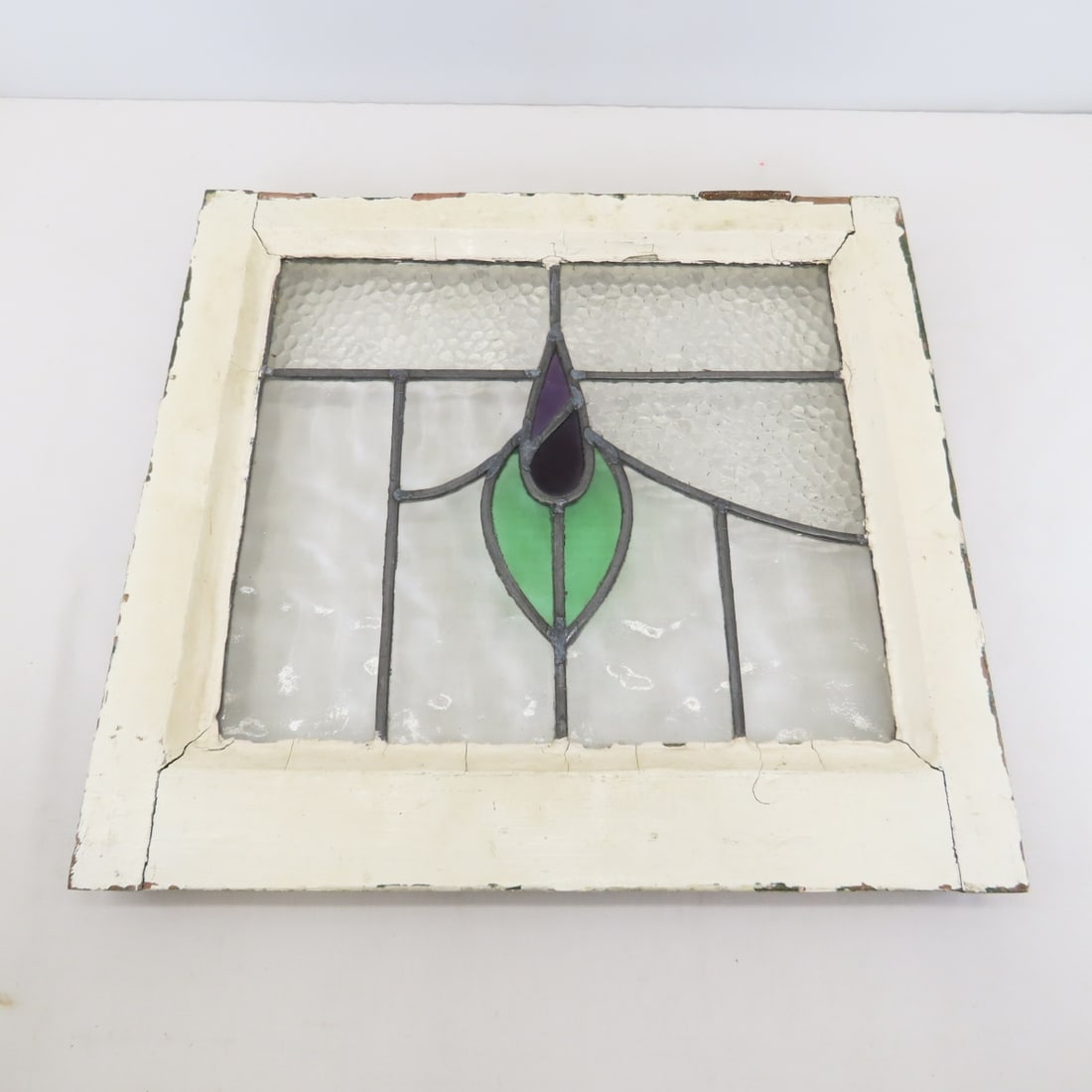 2 Vintage Leaded Stained Glass Windows - 3