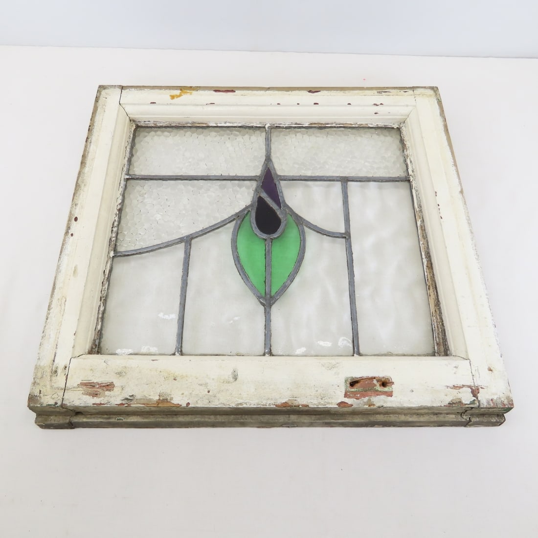 2 Vintage Leaded Stained Glass Windows - 7