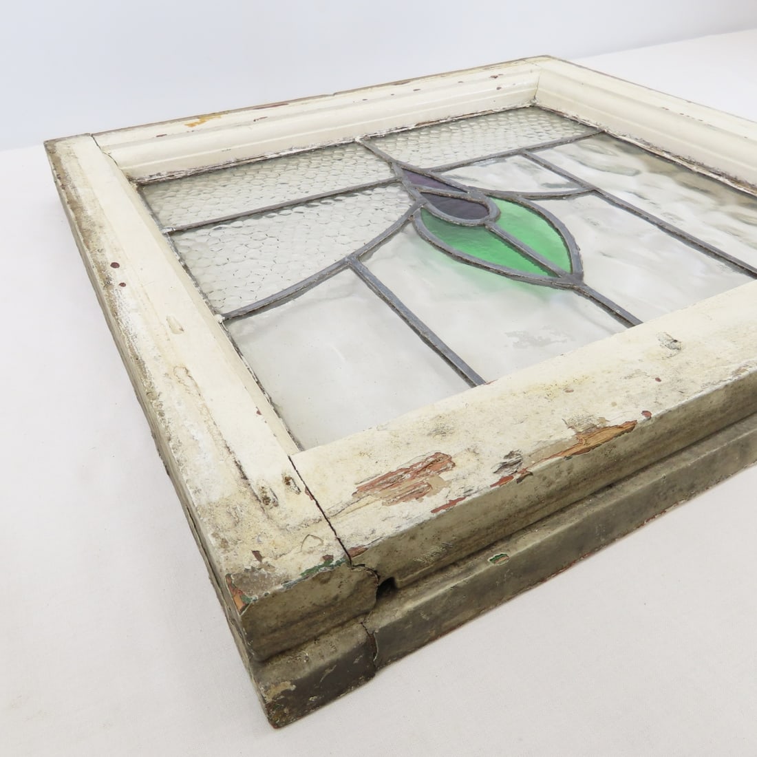 2 Vintage Leaded Stained Glass Windows - 8