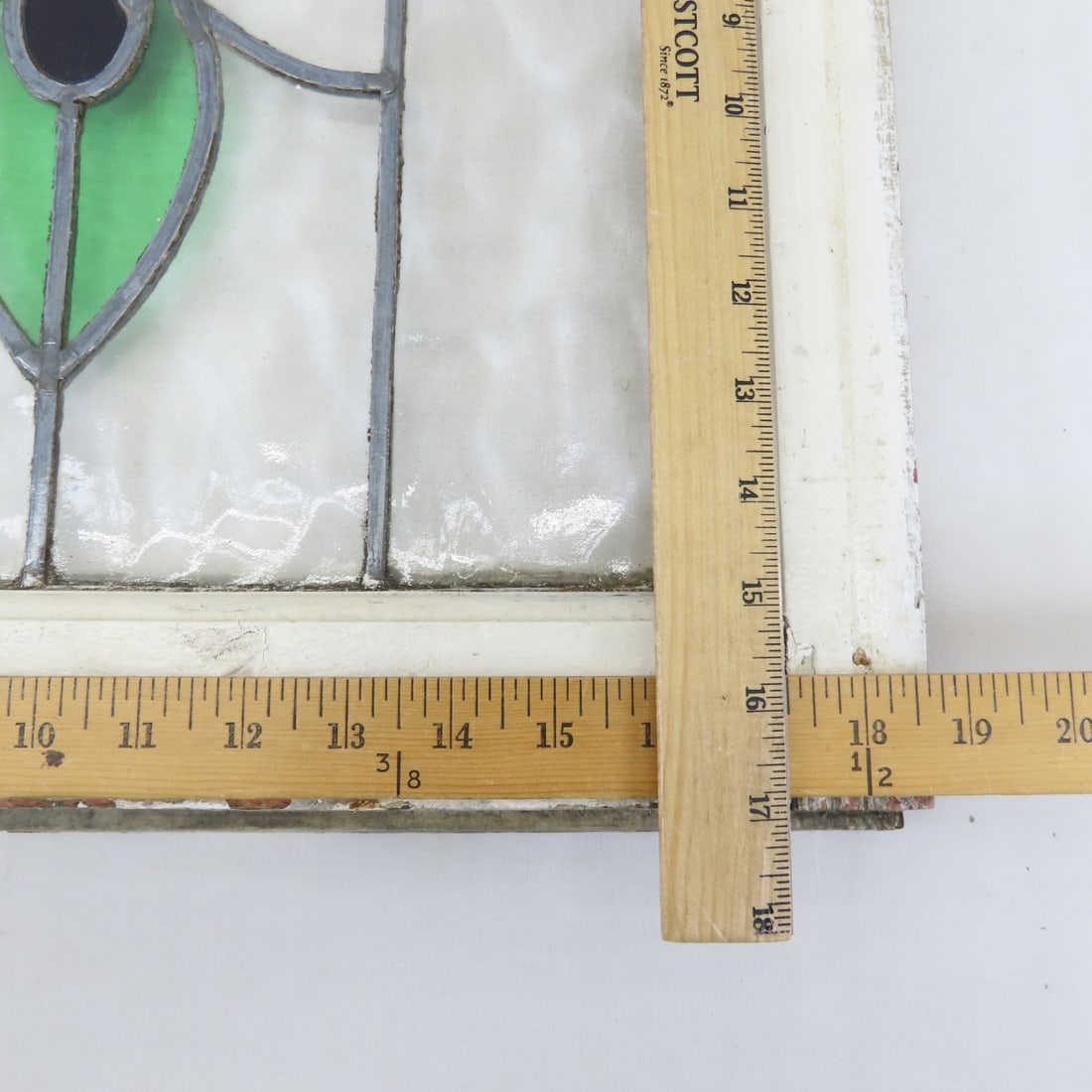 2 Vintage Leaded Stained Glass Windows - 9