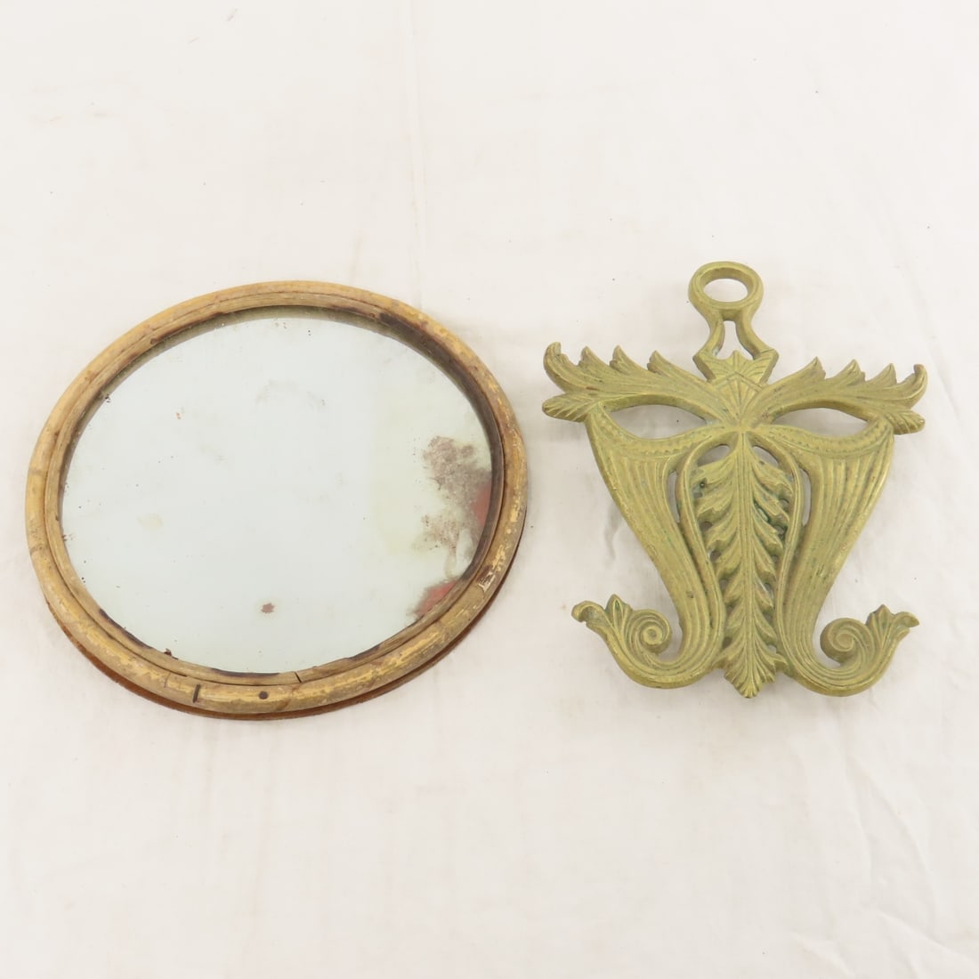 Jadeite Plate, Brass Trivet, Mirror & More - 4