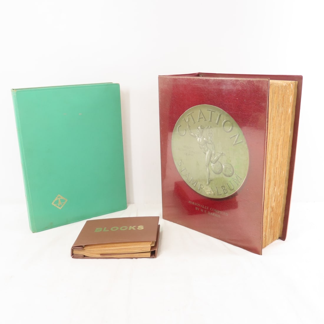 Stamp Collection in books - Citation Stamp Album: Stamp Collection in books - Citation Stamp Album - with some stamps. Small Book of Plate Blocks - approx $16 Face value unused. Book with loose stamps. Lot Size 13x11x7" 15 lb Photos are part of