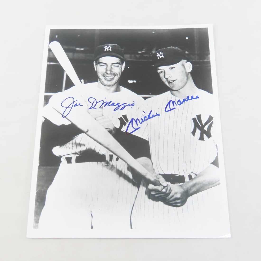 Joe DiMaggio And Mickey Mantle Autographed Photo - 2
