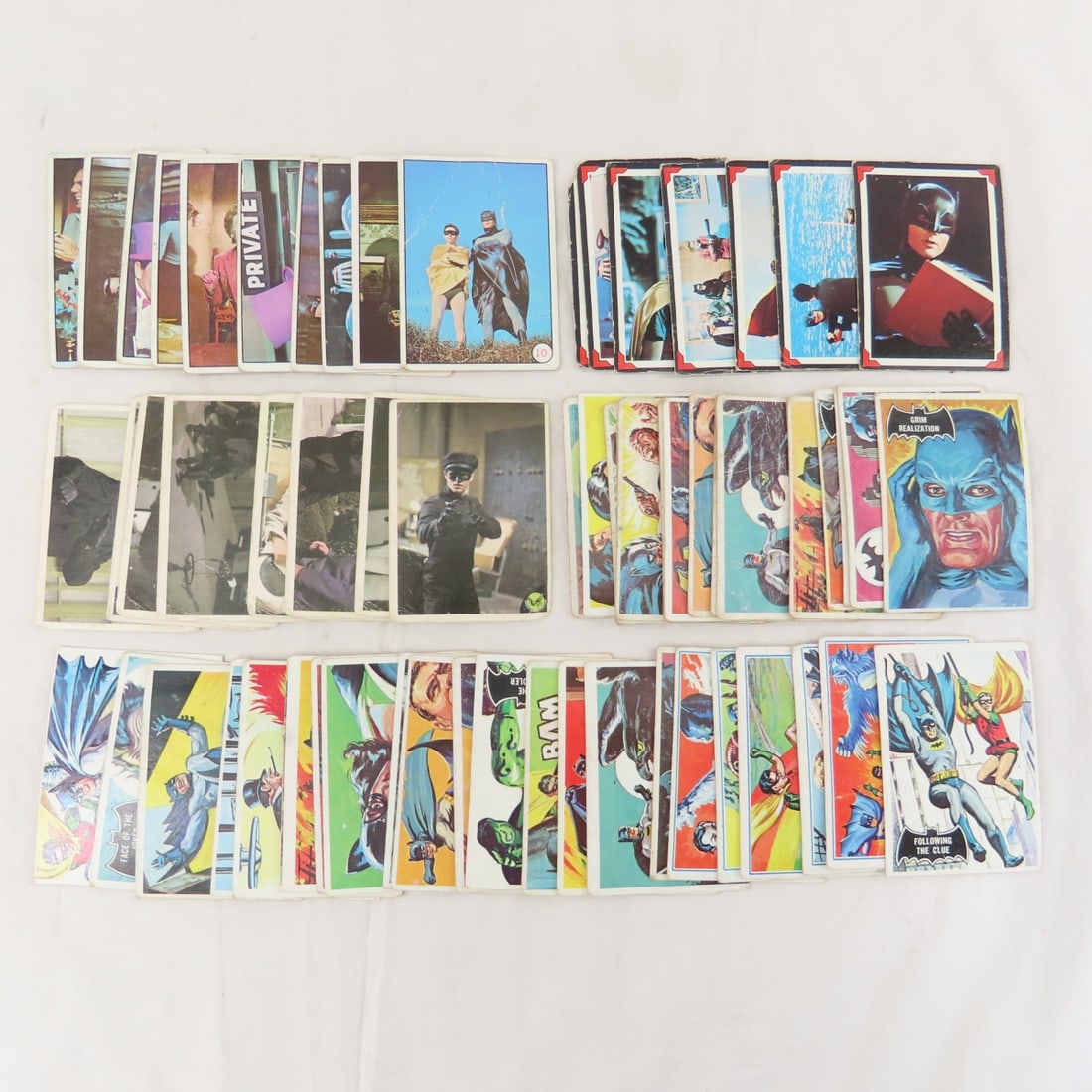55 1966 Batman Trading Cards & 7 Green Lantern: 55 1966 Batman Trading Cards & 7 Green Lantern - LOT SIZE 4X4X4" 1 LB Photos are part of description. (Live Auctioneers only shows a max of 20 photos). Please ask questions and read terms & conditions
