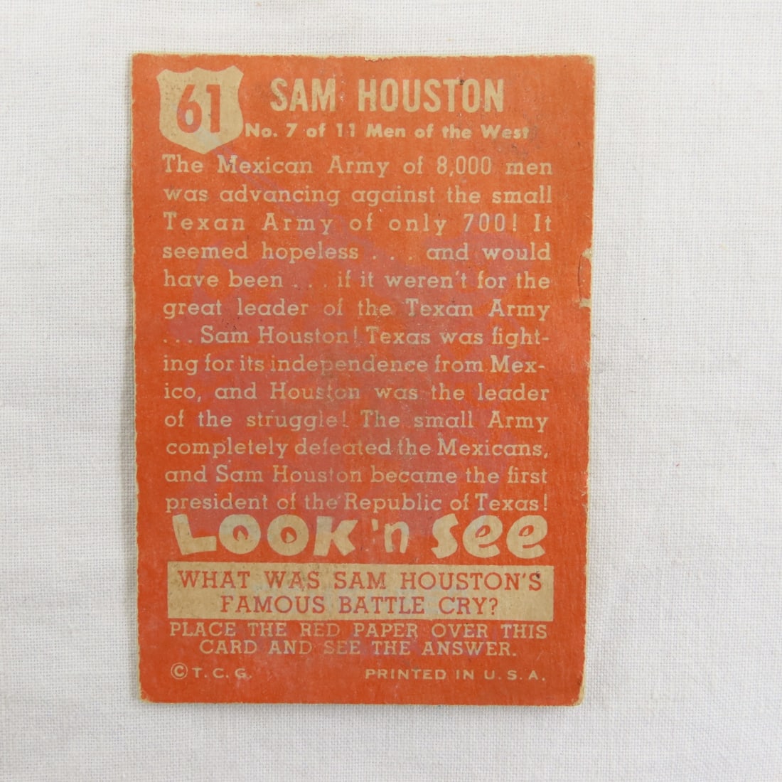 10 1952 Topps Look 'n See Trading Cards - 17