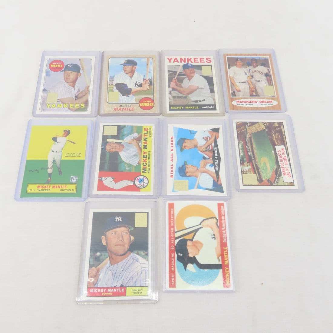 10 Topps Mickey Mantle Insert Cards: 10 Topps Mickey Mantle Insert Cards - LOT SIZE 4X4X4" 1 LB Photos are part of description. (Live Auctioneers only shows a max of 20 photos). Please ask questions and read terms & conditions before