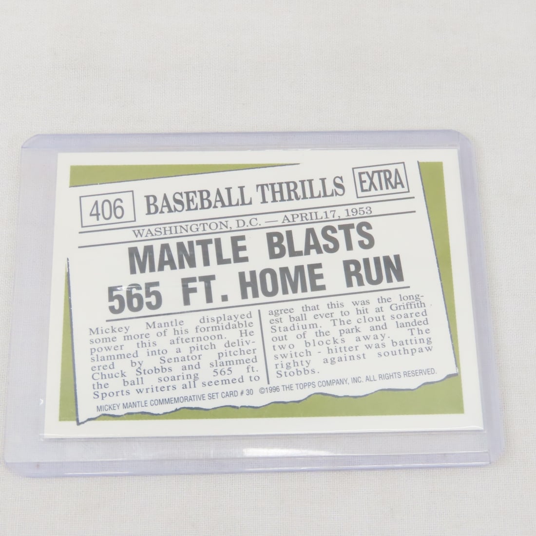 10 Topps Mickey Mantle Insert Cards - 9