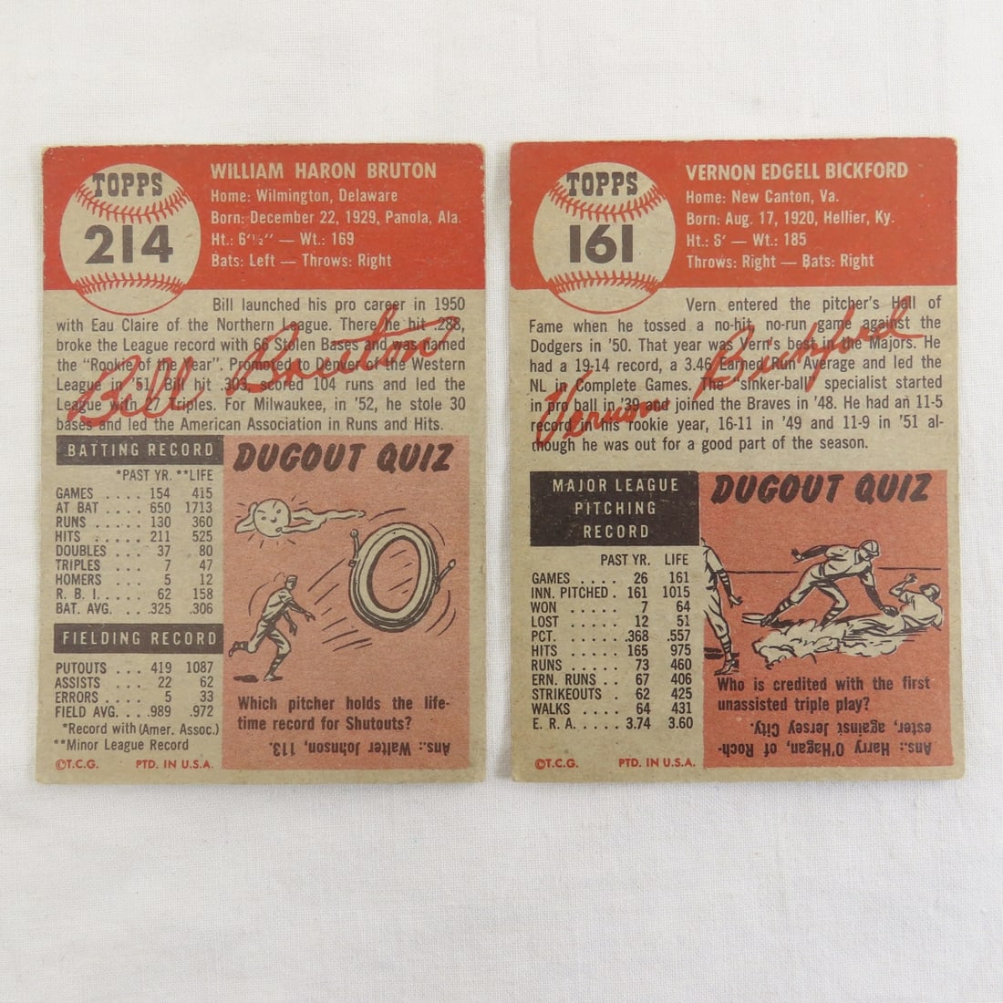 10 Sharp 1953 Topps Baseball Cards - 19